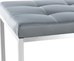 Edelstahl Küchenbank Barci Kunstleder I Moderne 2er-Sitzbank Mit Polsterung Für Esszimmer Und Küche Und Büro I Sitzhöhe 48 CM ^ CLP Online