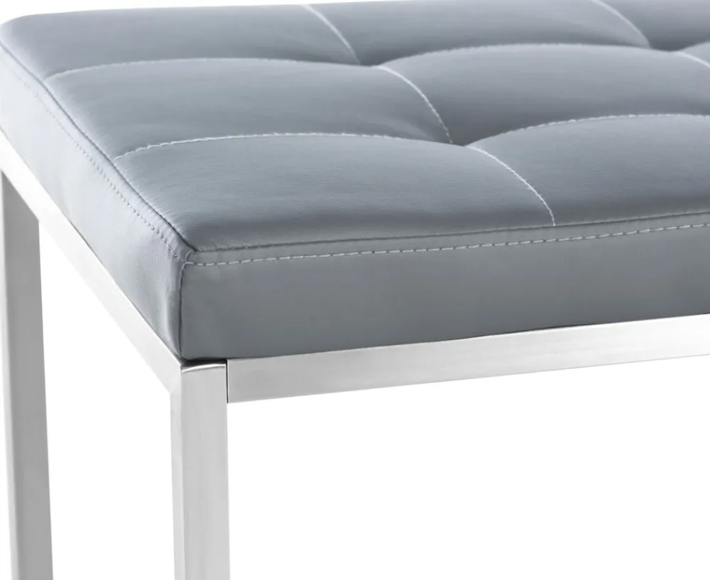 Edelstahl Küchenbank Barci Kunstleder I Moderne 2er-Sitzbank Mit Polsterung Für Esszimmer Und Küche Und Büro I Sitzhöhe 48 CM ^ CLP Online