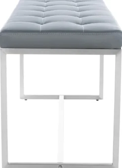 Edelstahl Küchenbank Barci Kunstleder I Moderne 2er-Sitzbank Mit Polsterung Für Esszimmer Und Küche Und Büro I Sitzhöhe 48 CM ^ CLP Online