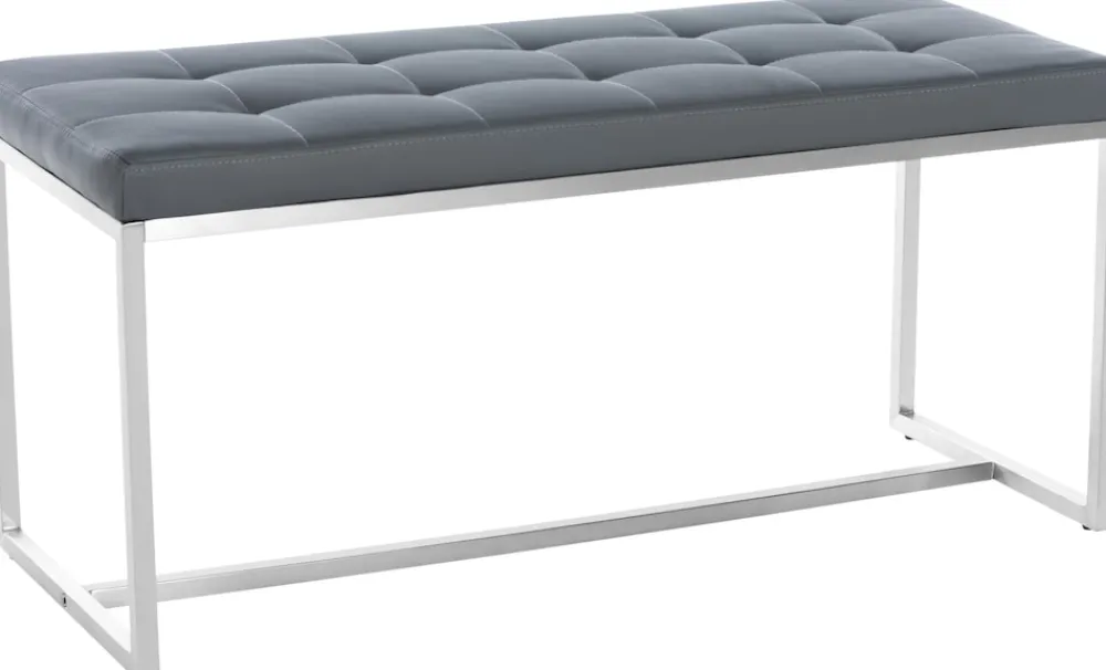 Edelstahl Küchenbank Barci Kunstleder I Moderne 2er-Sitzbank Mit Polsterung Für Esszimmer Und Küche Und Büro I Sitzhöhe 48 CM ^ CLP Online