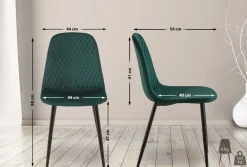 4er Set Esszimmerstuhl gepolstert Giverny, Stoffstuhl mit Ziernähten und Bodenschonern, Sessel belastbar bis 150 kg ^ CLP Online