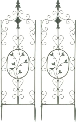 2er Set Pflanzen-Rankgitter Burgus Aus Eisen I Rankhilfe Für Kletterpflanzen Im Landhausstil ^ CLP Hot