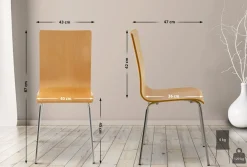 CLP 4er-Set  Wartezimmerstuhl PEPE mit ergonomisch geformten Holzsitz und Metallgestell I 4x Konferenzstuhl | In verschiedenen Farben erhältlich Rot Clearance