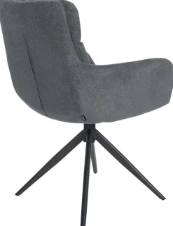 Esszimmerstühle 2er Set drehbar Vilas Stoff, 180° schwenkbarer Sessel mit Armlehne und Rückenlehne, Metallgestell mit Bodenschonern ^ CLP Discount