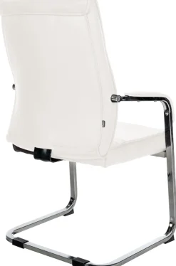 Esszimmerstuhl ergonomisch Hobart, Freischwinger mit Armlehnen gepolstert, Metallgestell stabil, Konferenzstuhl modern ^ CLP Best