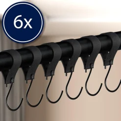 CLP Kleiderstange Fenton mit 6 Kleiderhaken I Kleiderständer für Deckenmontage I Garderobenstange aus Metall Discount