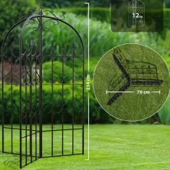 Rankgitter Flowton im Romantikstil, Rankhilfe & Rankzaun mit stilvollen Verzierungen, Steckzaun für den Garten ^ CLP Discount