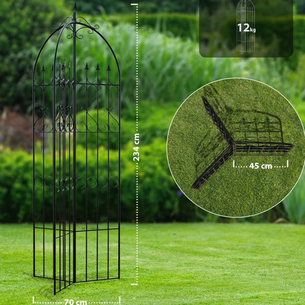 Rankgitter Flowton im Romantikstil, Rankhilfe & Rankzaun mit stilvollen Verzierungen, Steckzaun für den Garten ^ CLP Discount