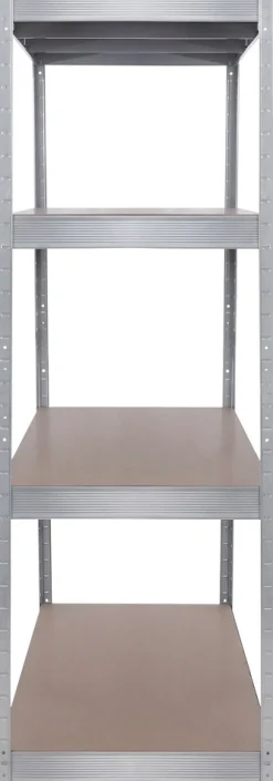 Schwerlastregal 60 cm tief 160 cm breit, Steckregal Metall für Keller und Garage, Lagerregal bis 2400 kg mit 4 MDF-Platten bis je 600 kg ^ CLP Clearance