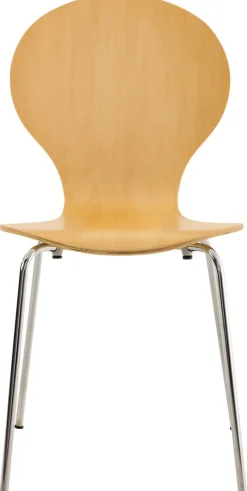 CLP Stapelstuhl Diego I Komfortabler Esszimmerstuhl I Metallgestell, Holzsitz I Ergonomisches Design I Platzsparend In Esszimmer Und Küche eiche Discount