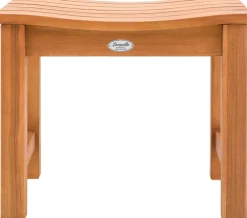 CLP holz Hocker outdoor wetterfest Bibury, Sitzhocker und Fußhocker in einem, langlebig für Garten, Terrasse und Balkon teak Discount