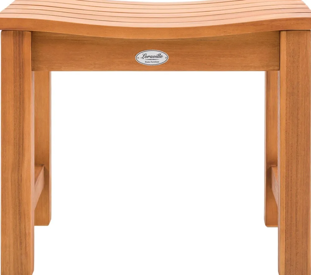 CLP holz Hocker outdoor wetterfest Bibury, Sitzhocker und Fußhocker in einem, langlebig für Garten, Terrasse und Balkon teak Discount