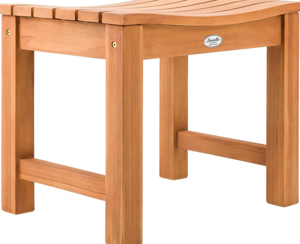 CLP holz Hocker outdoor wetterfest Bibury, Sitzhocker und Fußhocker in einem, langlebig für Garten, Terrasse und Balkon teak Discount