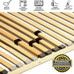 Coemo BASIC Lattenrost starr 140x190cm nicht verstellbar KURZ