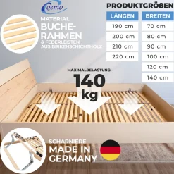 Lattenrost Ergo K 140 x 200 cm, zerlegt ^ Coemo Outlet