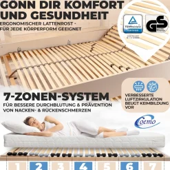 Lattenrost Ergo K 140 x 200 cm, zerlegt ^ Coemo Outlet