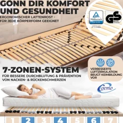 7-Zonen-Lattenrost Ergo K 100 x 200 cm zerlegt ^ Coemo Outlet