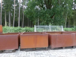 Grünwaren Cortenstahl Pflanzring quadratisch 120x120x60 Rostkübel Rost Stahl Kübel Blumenkübel XXL New