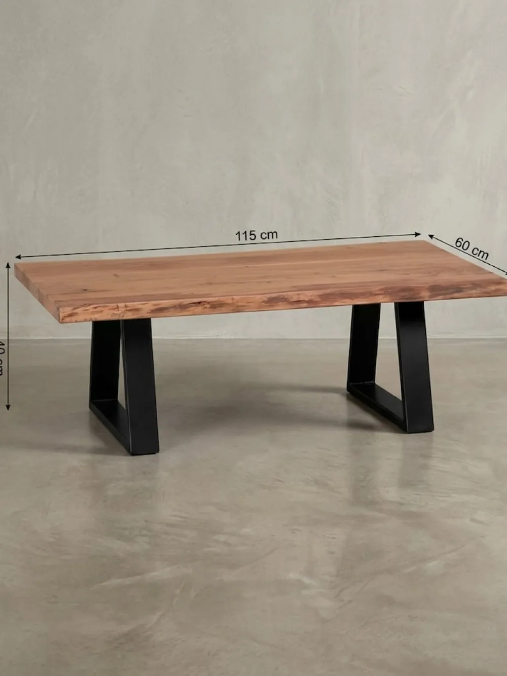 KADIMA DESIGN Couchtisch Massivholz Akazie Baumstamm 115x40x60cm Landhausstil Hot