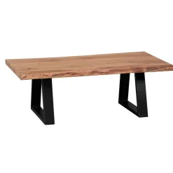 KADIMA DESIGN Couchtisch Massivholz Akazie Baumstamm 115x40x60cm Landhausstil Hot