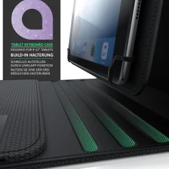 Aplic CSL Bluetooth Tastatur mit Schutzhülle, Tablet-Tastatur für 9-12 Zoll Tablets, magnetische Befestigung, Multimedia Funktionstasten, QWERTZ Layout Clearance
