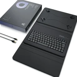 Aplic CSL Bluetooth Tastatur mit Schutzhülle, Tablet-Tastatur für 9-12 Zoll Tablets, magnetische Befestigung, Multimedia Funktionstasten, QWERTZ Layout Clearance