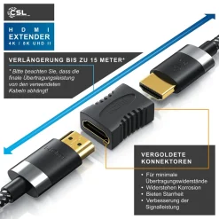 CSL HDMI-Adapter, Full HD - Verlängerung - Kupplung, HDMI-Buchse zu HDMI-Buchse Outlet
