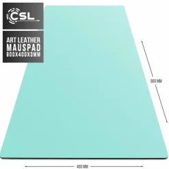 Mauspad, Schreibtischunterlage XXL, Elegante Leder Optik, Mousepad 900 x 400 mm, mintgrün ^ CSL Hot