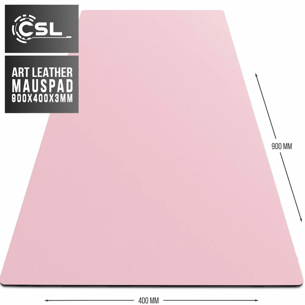 CSL Mauspad Schreibtischunterlage XXL Format Elegante Leder Optik / 900 x 400 mm Mousepad