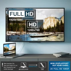Mini DisplayPort zu HDMI Typ A Audio- & Video-Kabel, Premium Full HD MiniDP Adapter Monitor Kabel - 1m ^ CSL Hot