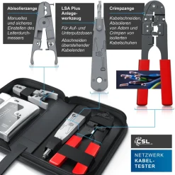 CSL Netzwerk Kabeltester für RJ45-/RJ11-Kabel geeignet für Telefon & Netzwerk / inkl. Zubehör Discount