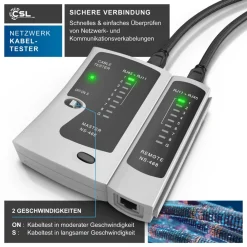 CSL Netzwerk Kabeltester für RJ45-/RJ11-Kabel geeignet für Telefon & Netzwerk / inkl. Zubehör Discount