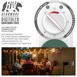 Outdoor Countdown Timer mit Dämmerungsschalter - Zeitschaltuhr mit Schutzkappe ^ CSL Outlet