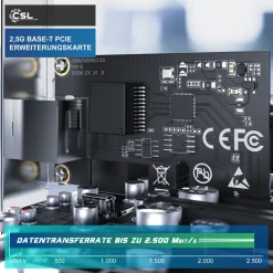 CSL PCIe Ethernet Adapter, 2,5G Netzwerk, für Windows und Linux New