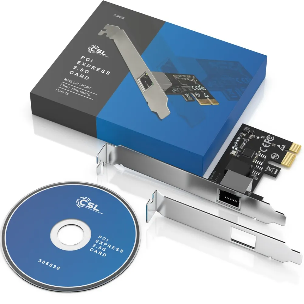 CSL PCIe Ethernet Adapter, 2,5G Netzwerk, für Windows und Linux New