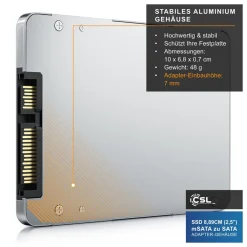 SSD 8,89cm (2,5) mSATA zu SATA Adapter-Gehäuse Aluminium Gehäuse / max. 7mm Einbauhöhe ^ CSL Discount