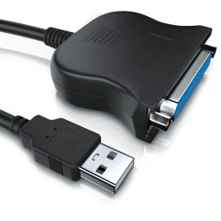 USB auf Parallel Adapter LPT 25pol., Druckerkabel Adapterkabel, Plug and Play, schwarz ^ CSL Best