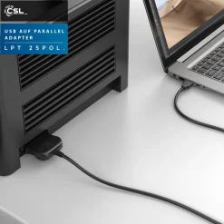 USB auf Parallel Adapter LPT 25pol., Druckerkabel Adapterkabel, Plug and Play, schwarz ^ CSL Best