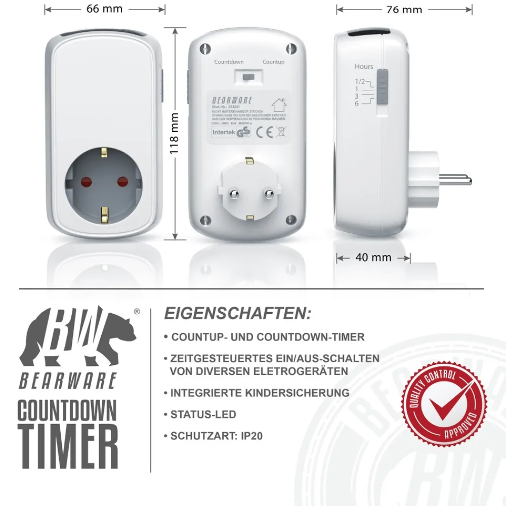 2x Tageszeitschaltuhr, mechanisch, Countdown Timer, Zeitschalter, Kindersicherung, Countup Timer ^ CSL Discount