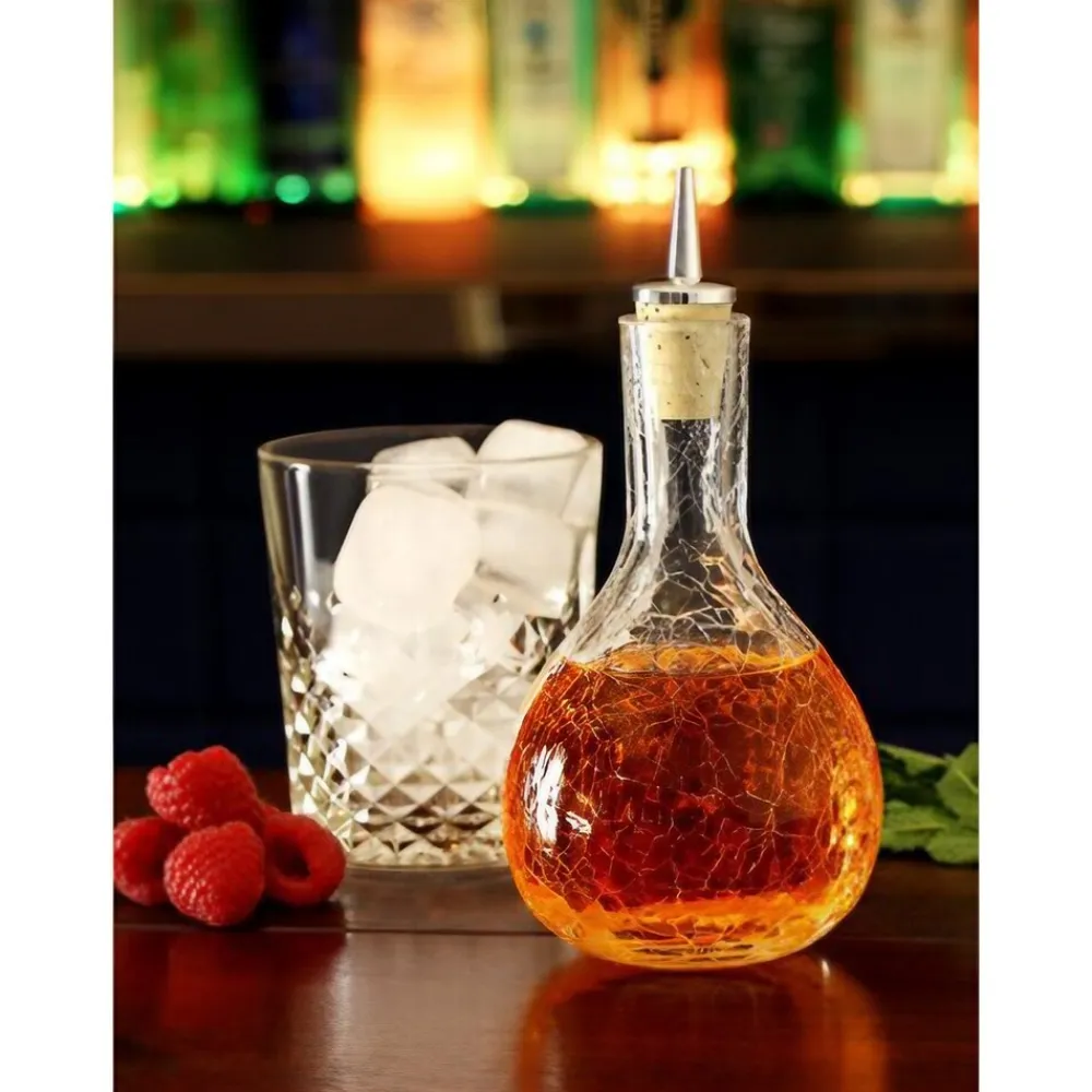 ich-zapfe Dash-Bottle, Bitterflasche - Craquelé Glas mit verchromten Ausgiesser Best