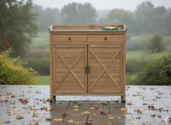 Gartenschrank braun 103,5 x 102,4 x 52,5 cm ^ dazikemo New