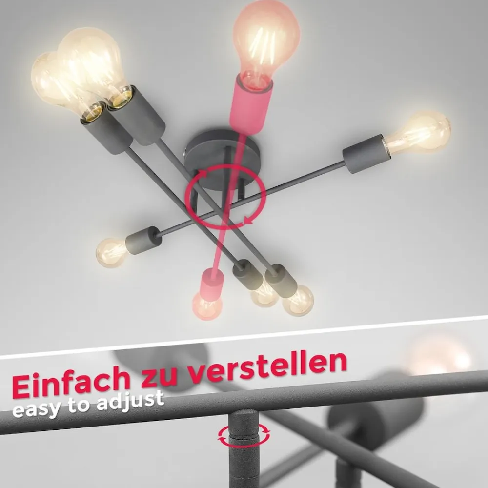 B.K.Licht Deckenleuchte Design schwarz Best