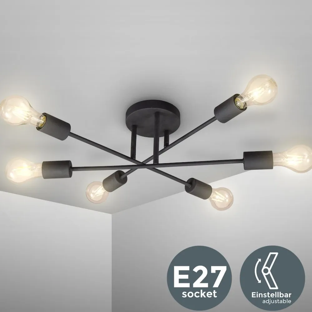 B.K.Licht Deckenleuchte Design schwarz Best