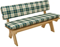 Auflagenset BOSTON für Bank 3-sitzer, grün/beige kariert, 2-teilig ^ DEGAMO Best