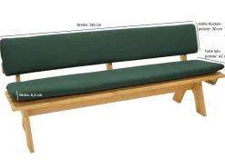 DEGAMO Auflagenset DALLAS für Bank 4-sitzer 195cm, dunkelgrün, 2-teilig Sale