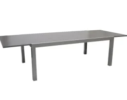 Ausziehtisch MARINA 180/240x100cm, Aluminium silbergrau + Glas grau ^ DEGAMO