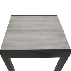 Balkon-Ausziehtisch FARO 70/140x70cm, Aluminium anthrazit + Glas in Keramikoptik hellgrau ^ DEGAMO Outlet