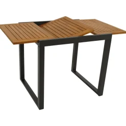 Balkon-Ausziehtisch RIVELLO 80/120x70cm, Aluminium anthrazit + Akazie geölt, FSC-zertifiziert ^ DEGAMO Hot