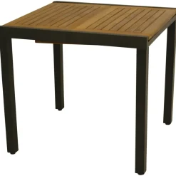 Balkon-Ausziehtisch VICENZA 80/120x70cm, Aluminium anthrazit + Akazie geölt, FSC®-zertifiziert ^ DEGAMO
