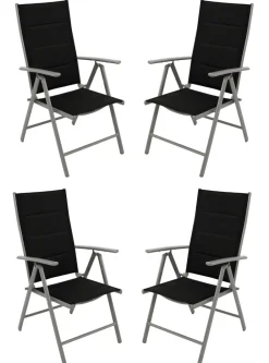 Garnitur BAGO 5-teilig, Alu silbergrau + Kunstgewebe schwarz ^ DEGAMO Discount